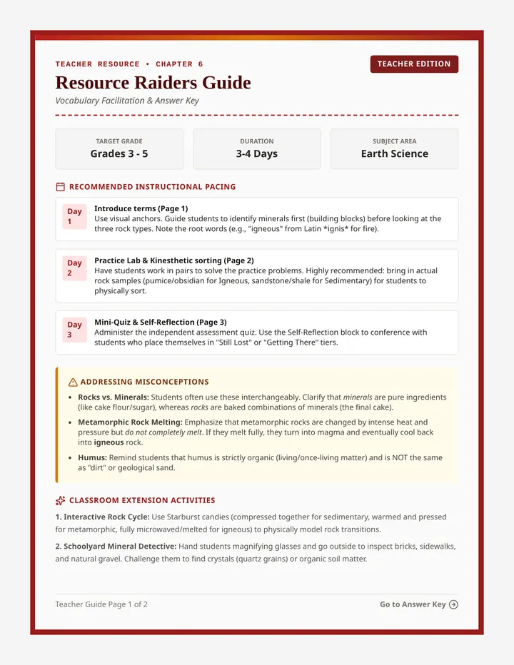 Resource Raiders Teacher Guide