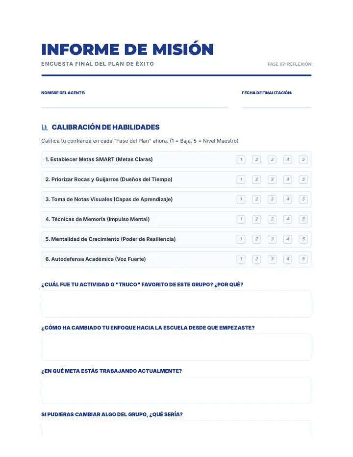 Success Blueprint Spanish Final Survey Document