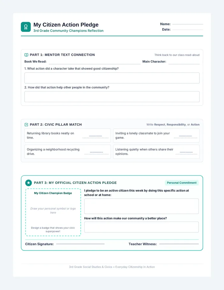 Citizen Action Pledge Handout