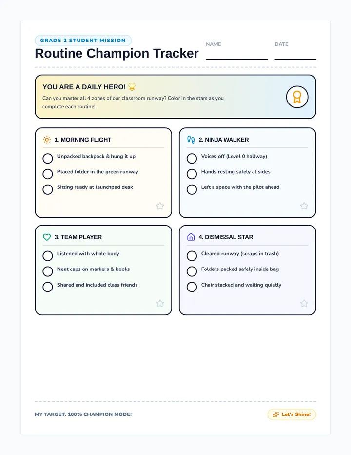 Routine Champions Student Checklist