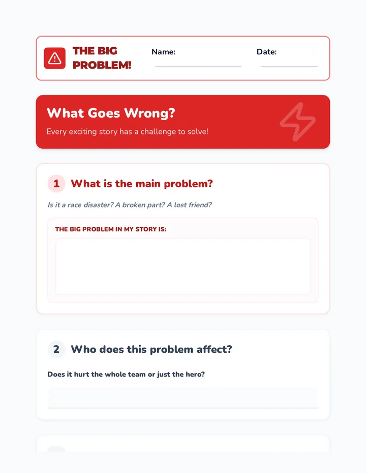 The Big Problem! Worksheet