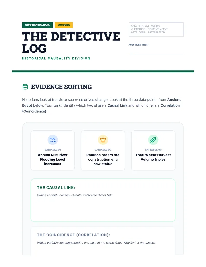 Detective Log Worksheet