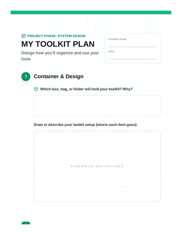 My Toolkit Plan Journal