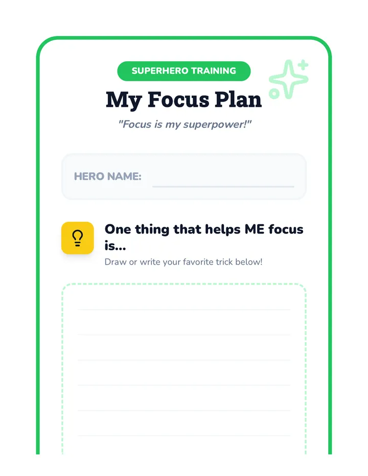 My Focus Plan Template