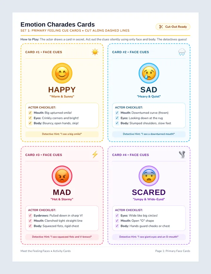 Emotion Charades Cards