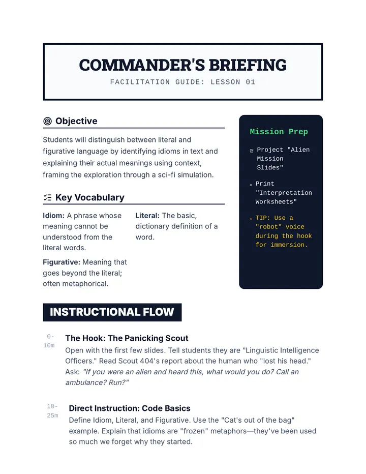 Alien Mission Teacher Guide