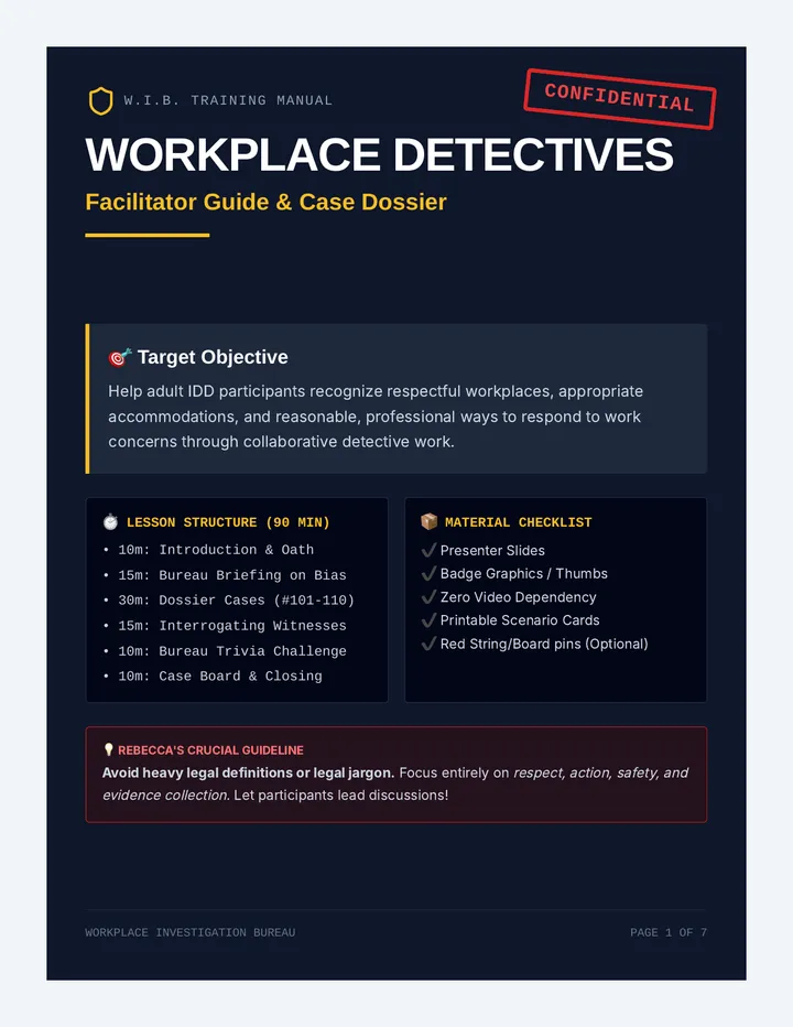 Detective Facilitator Guide