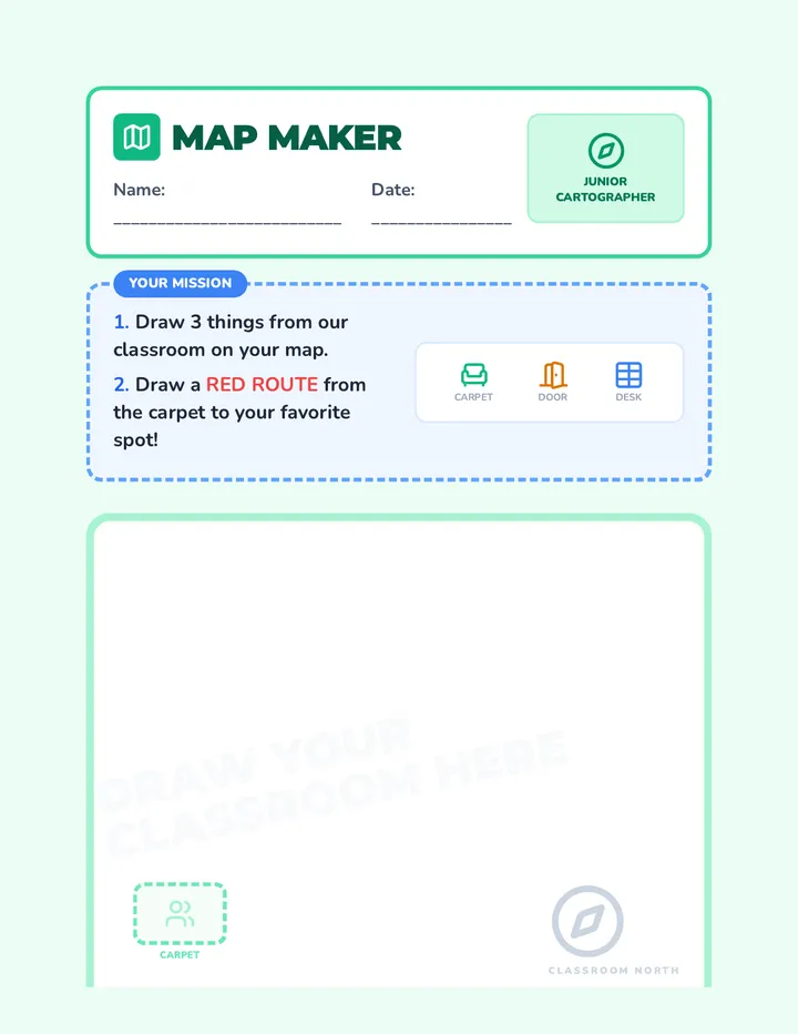 Classroom Map Worksheet