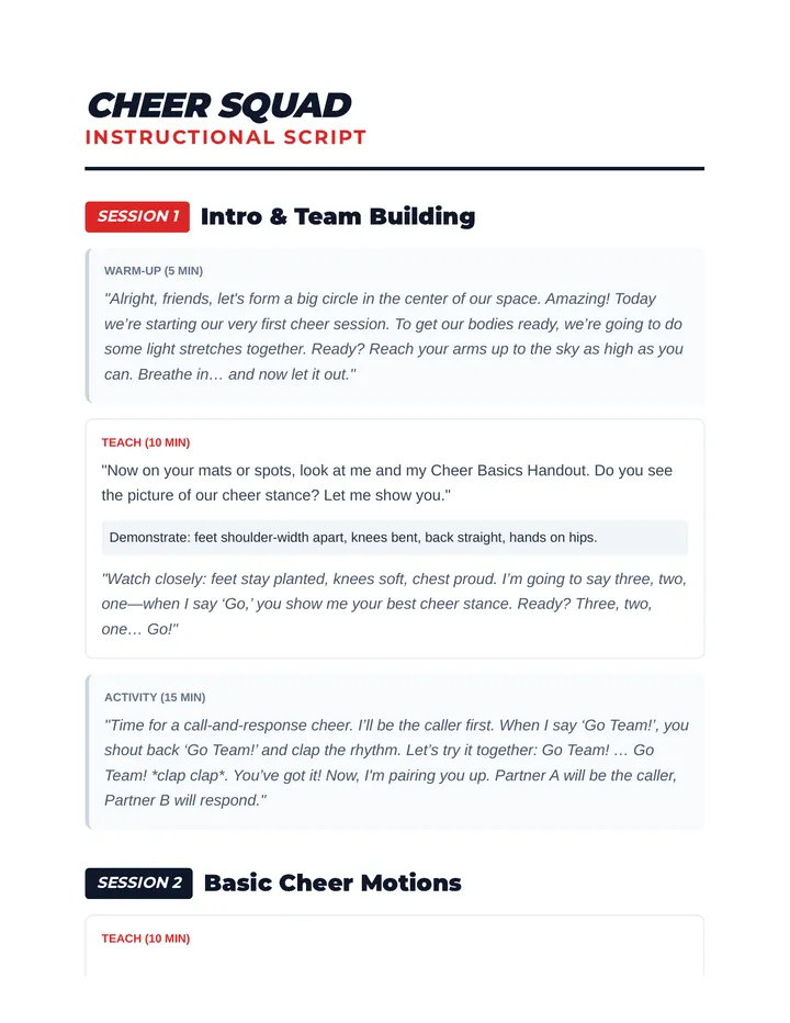 Cheer Squad Script