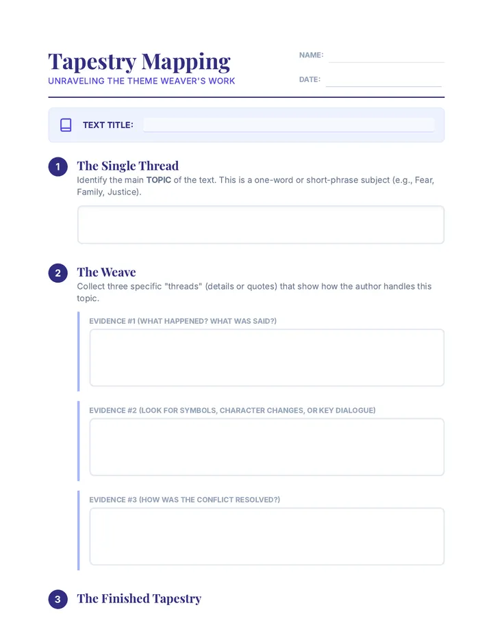 Tapestry Mapping Worksheet