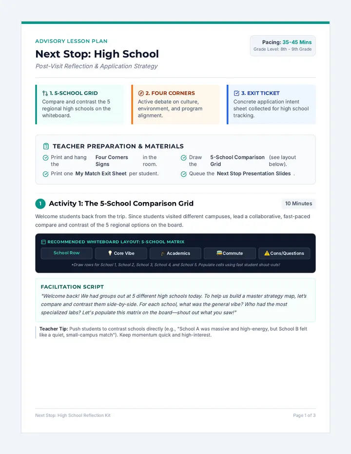 Next Stop Teacher Guide page 1