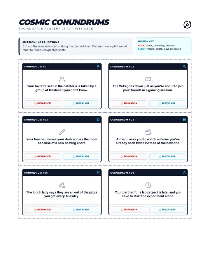 Cosmic Conundrums Activity Cards