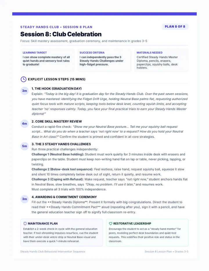 Club Celebration Lesson Plan