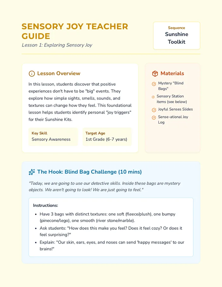 Sensory Joy Teacher Guide