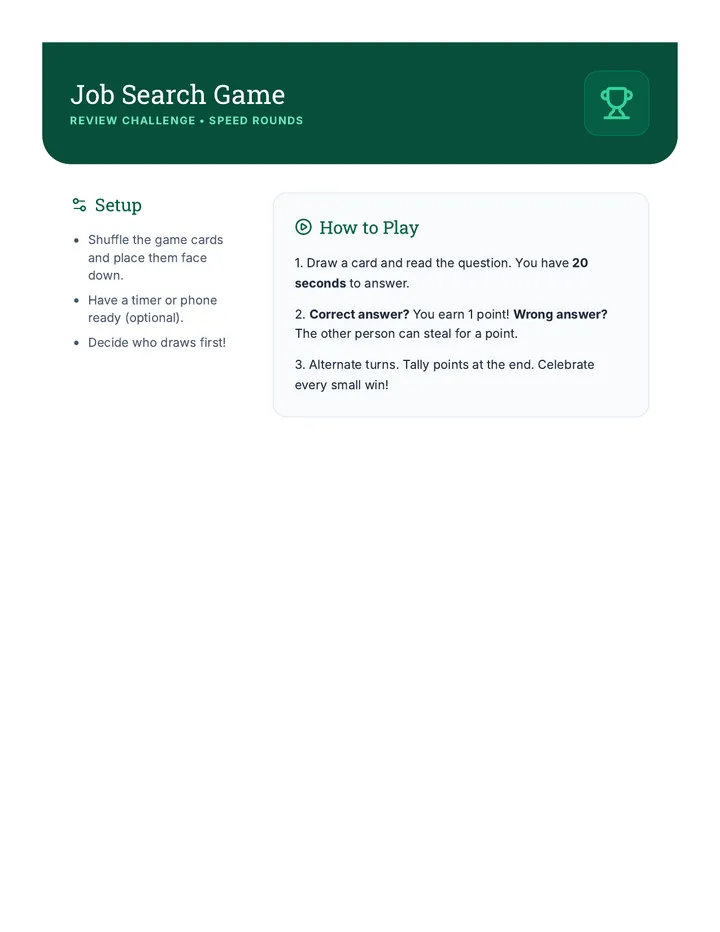 Job Search Game