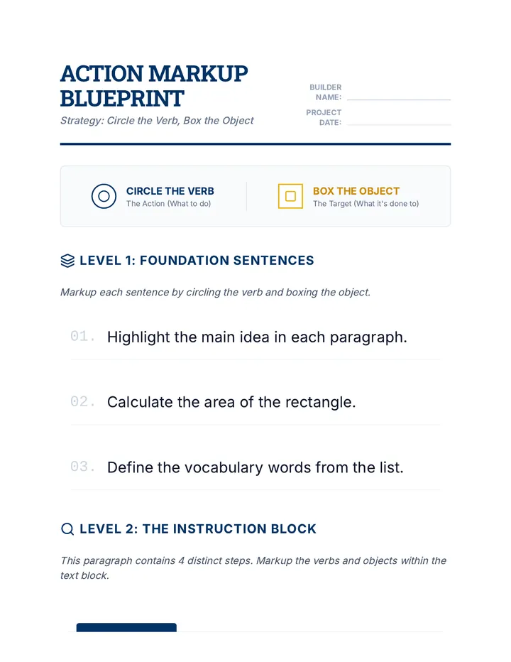 Action Markup Worksheet
