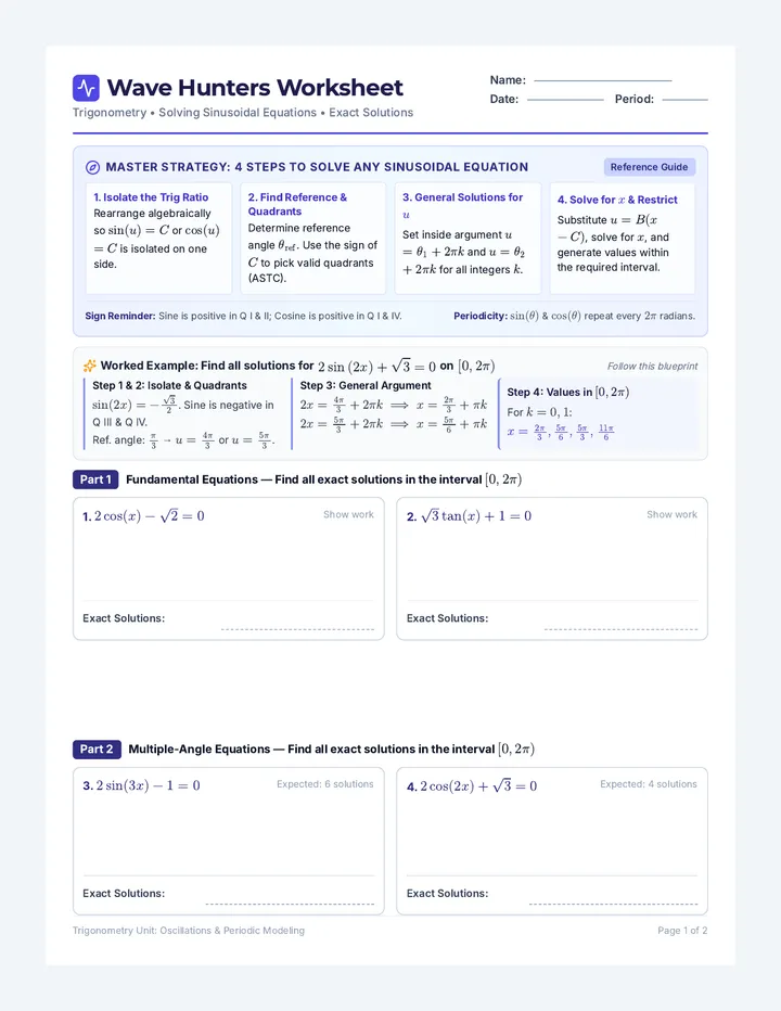 Wave Hunters Worksheet
