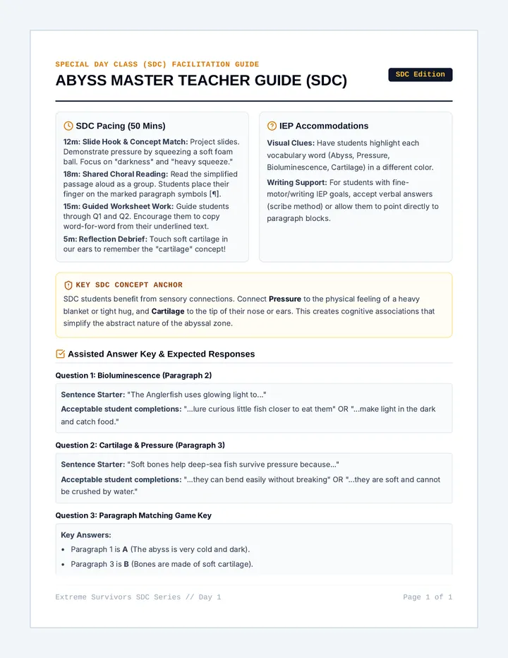 Abyss Master Teacher Guide