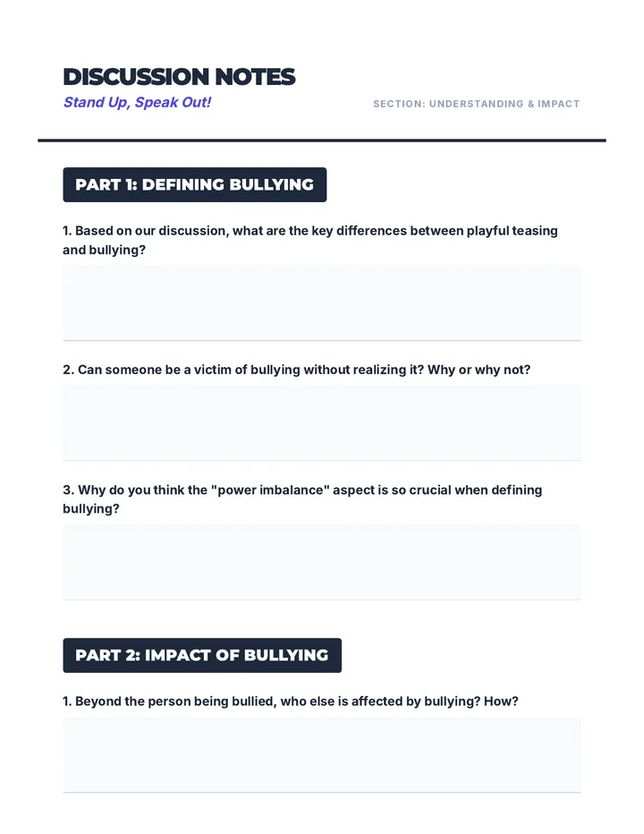 Bullying Discussion Guide