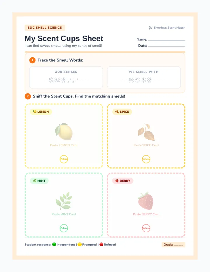 Scent Sniffers Worksheet