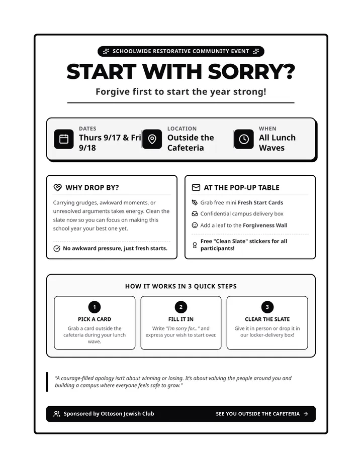 Start with Sorry Flyer