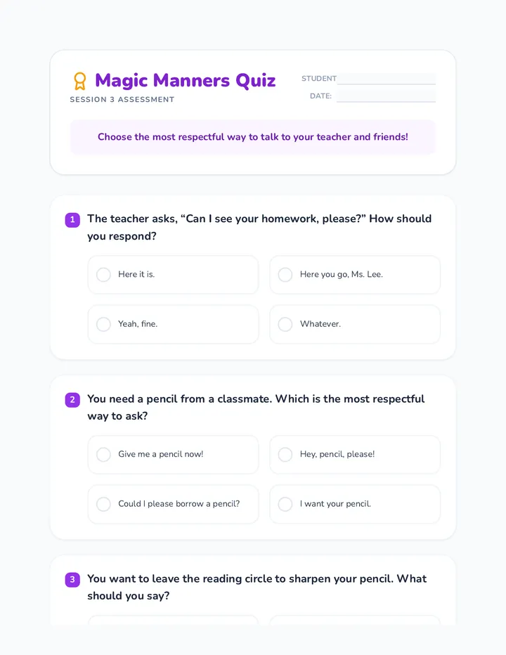Respectful Language Quiz