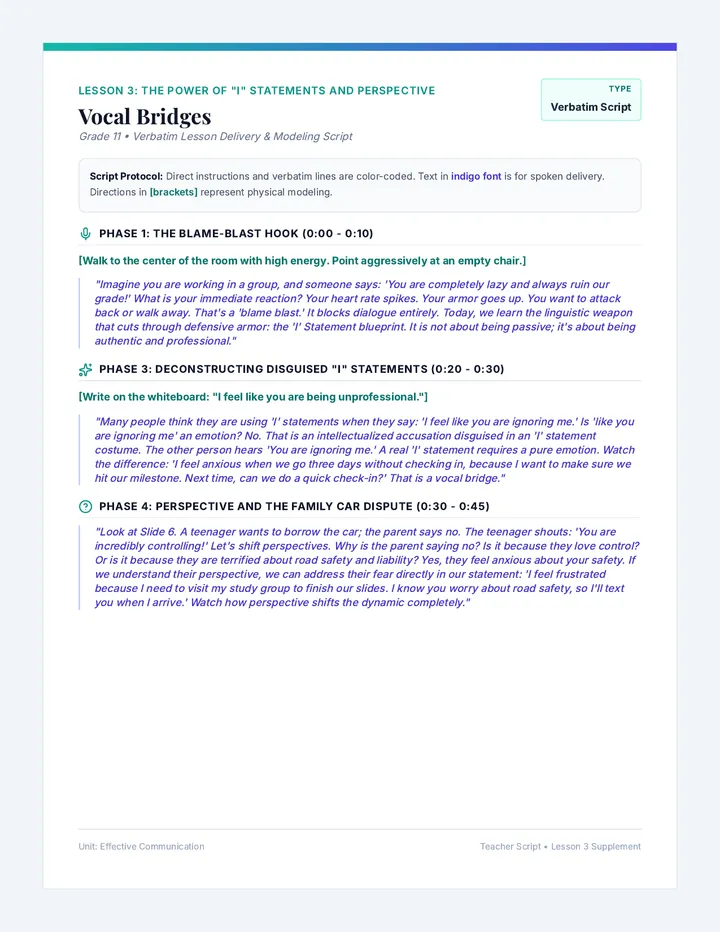 Vocal Bridges Teacher Script