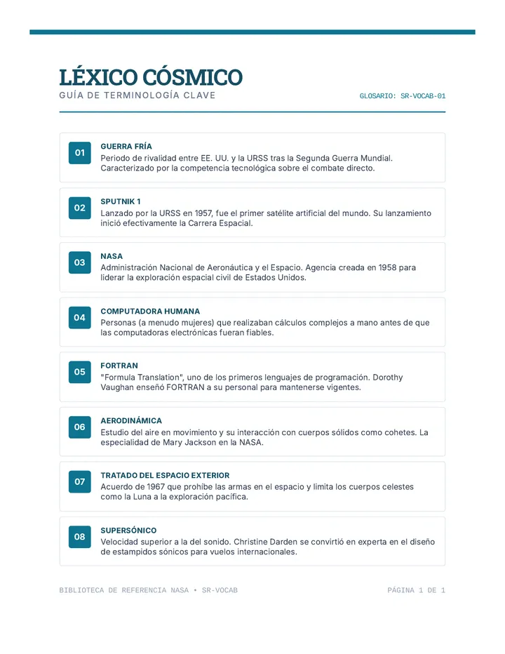 Cosmic Lexicon Reference Sheet