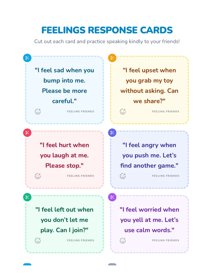 Feelings Response Cards Activity