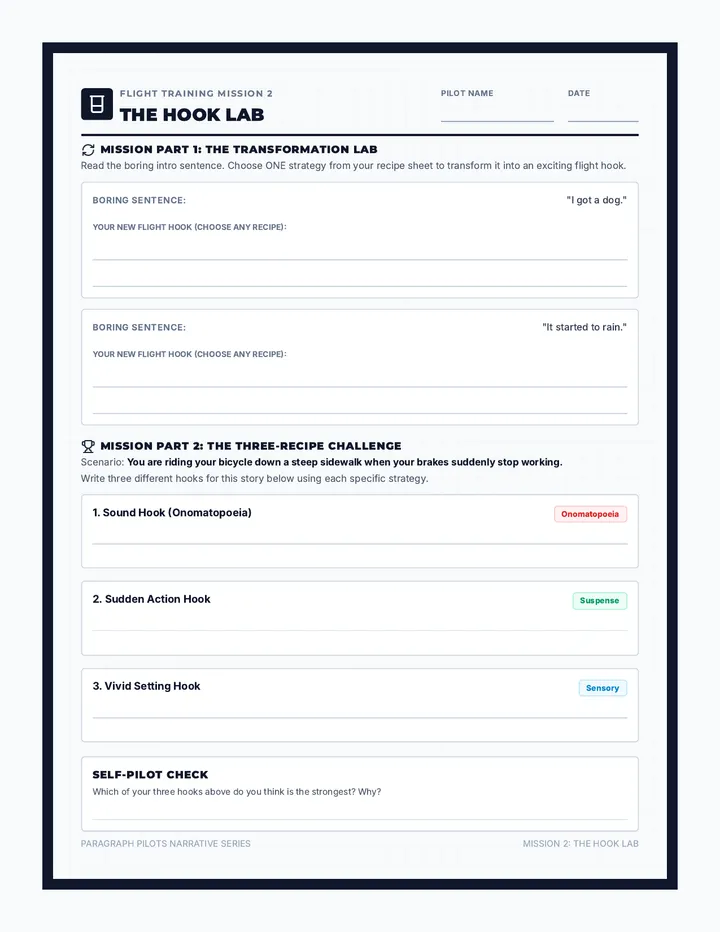 Hook Lab Worksheet