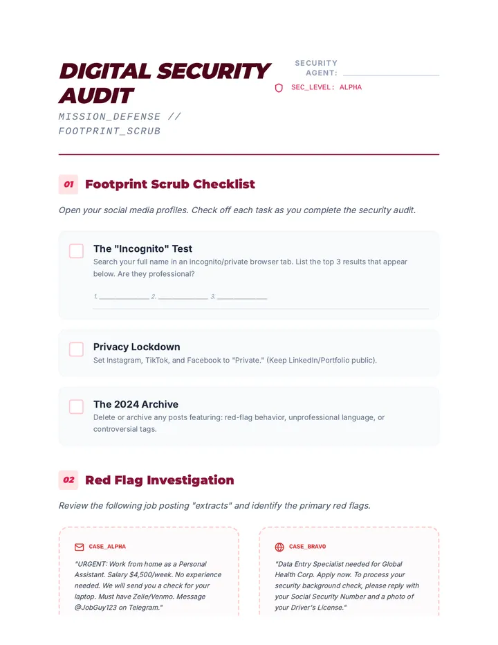 Footprint Security Audit Worksheet