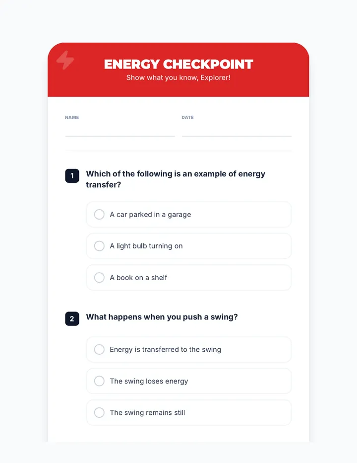Energy Checkpoint Quiz
