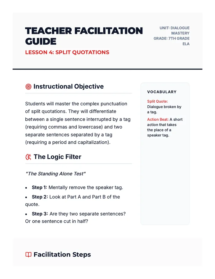 Interrupted Speech Teacher Guide