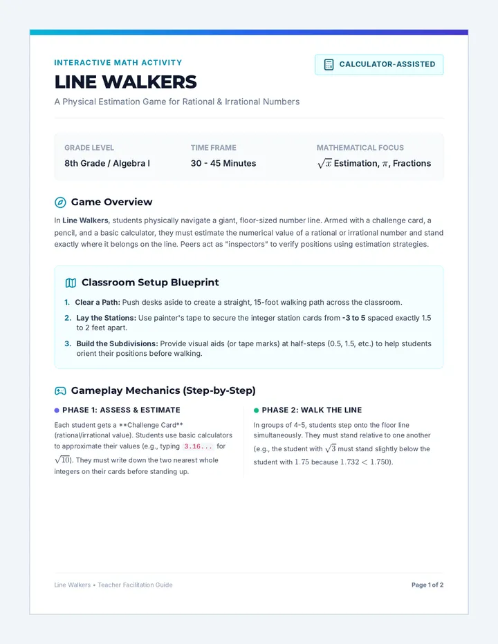 Line Walkers Teacher Guide