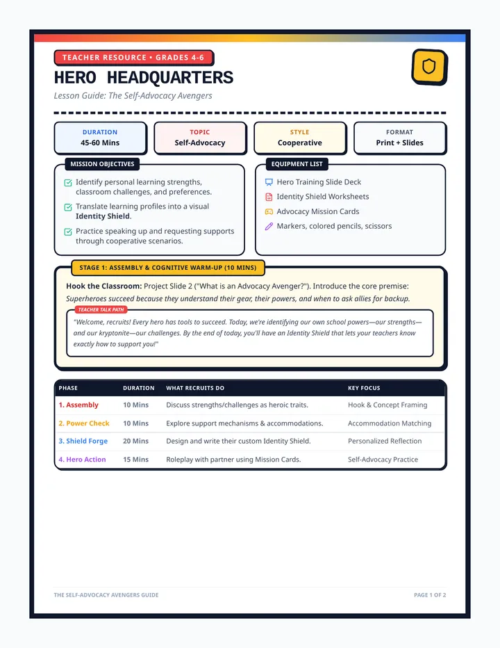 Hero Headquarters Teacher Guide