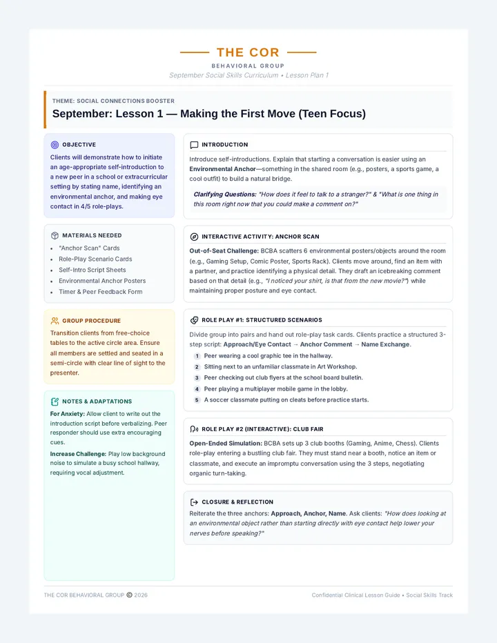 Making First Move Lesson Plan