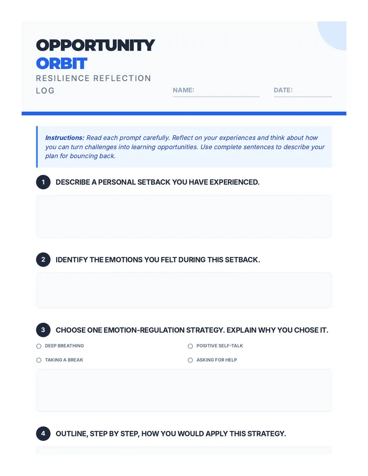 Opportunity Orbit Worksheet