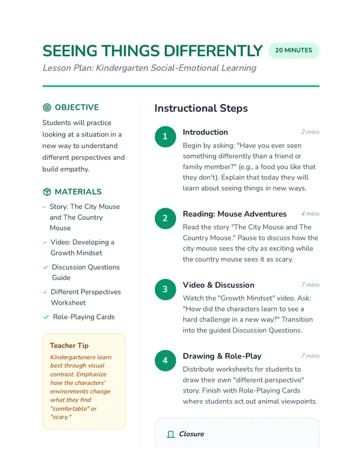Perspective Lesson Plan