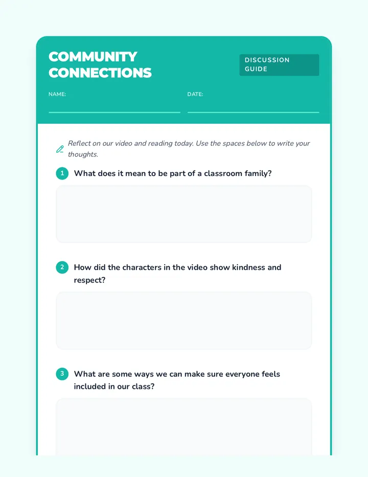 Community Connection Worksheet