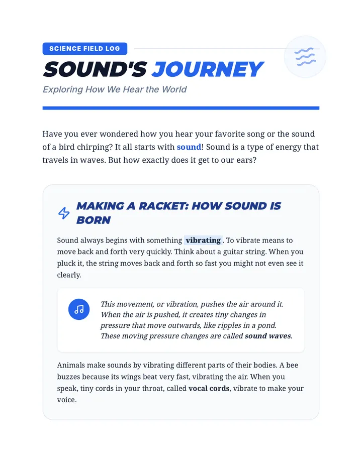 Sound's Journey Reading