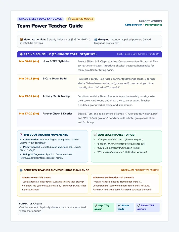 Team Power Teacher Guide