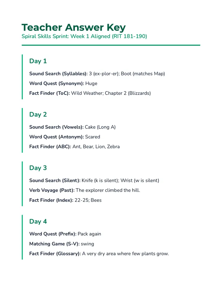 Week 1 Teacher Key Aligned