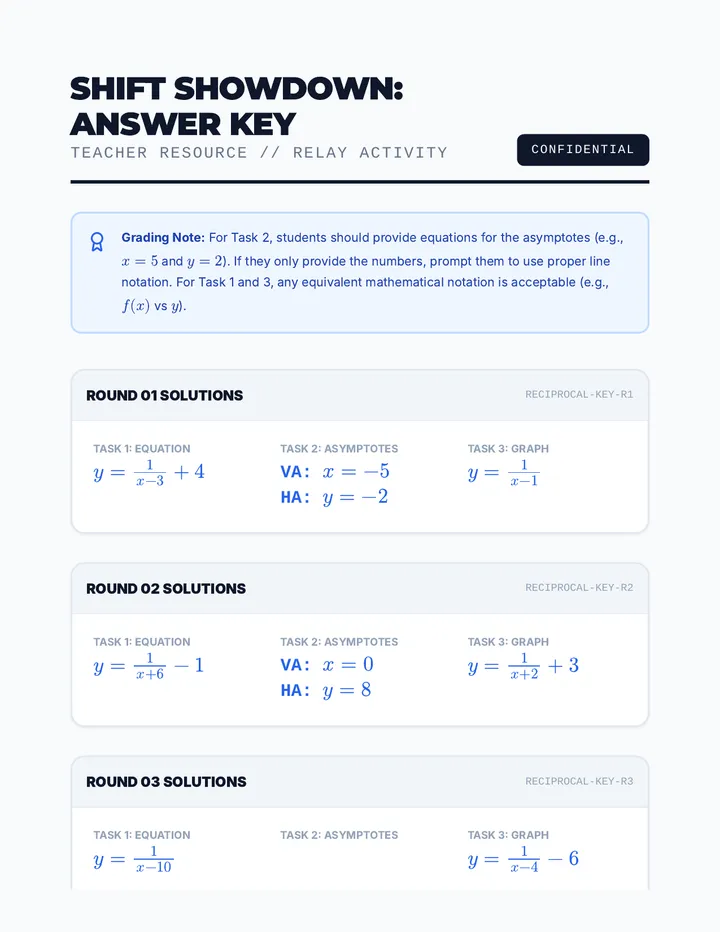 Relay Challenge Answer Key