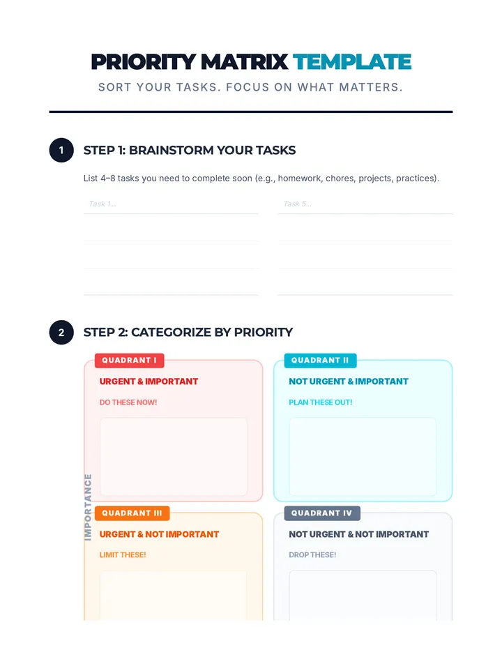 Priority Matrix Template