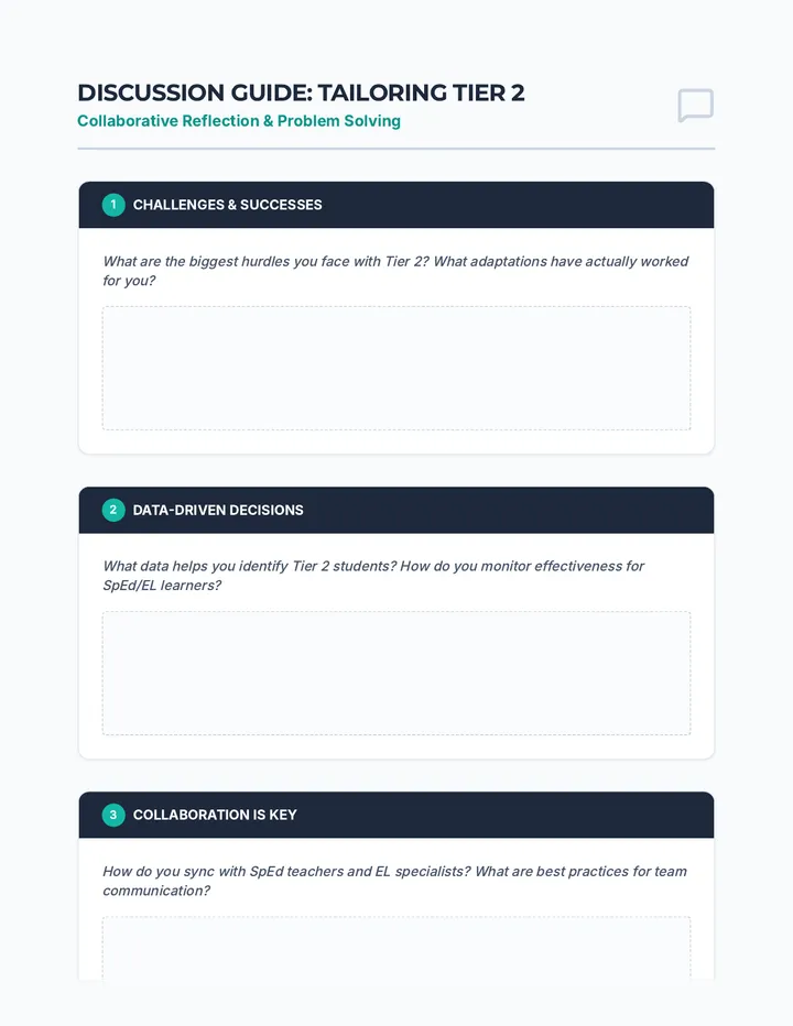 Tailoring Tier 2 Discussion Guide