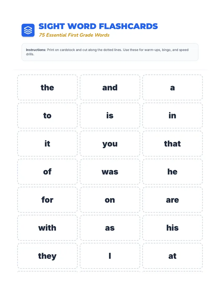 Sight Word Flashcards