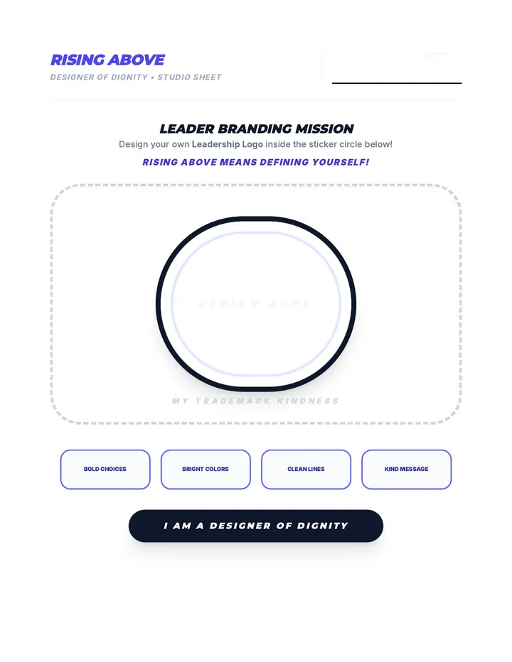 Rising Above Designer Activity Sheet