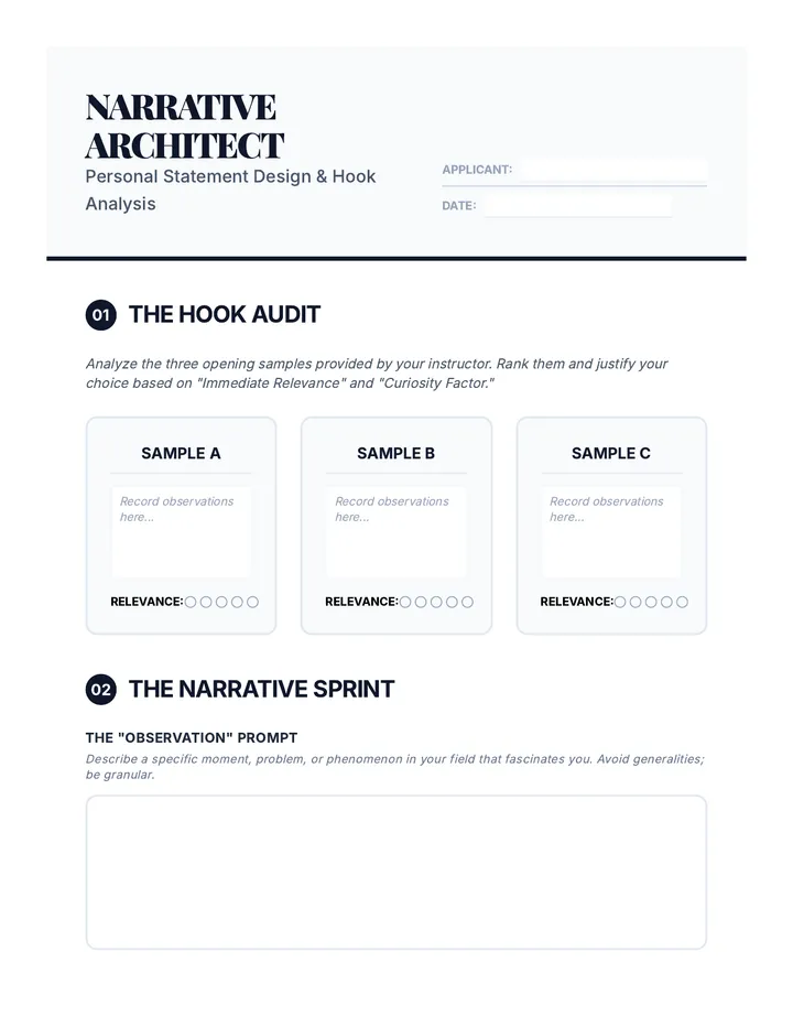 Narrative Architect Worksheet