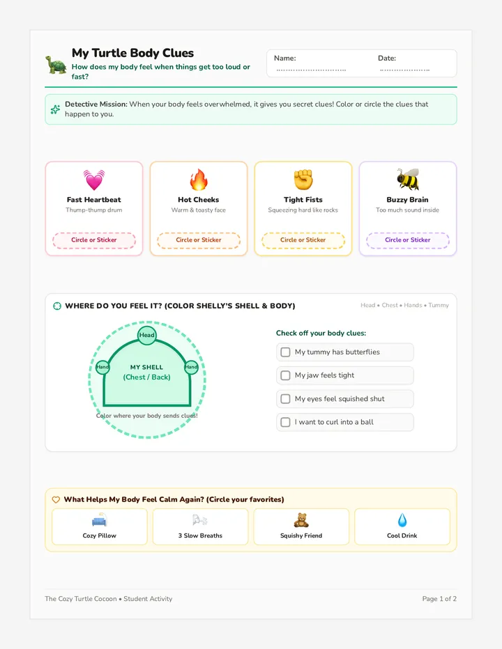 Body Clues Activity Sheet