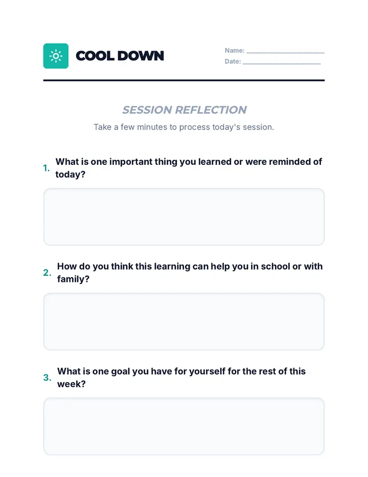 Cool Down Reflection Sheet Reflection
